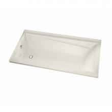 Maax 106178-L-103-007 - Exhibit 6636 IF Acrylic Alcove Left-Hand Drain Aeroeffect Bathtub in Biscuit