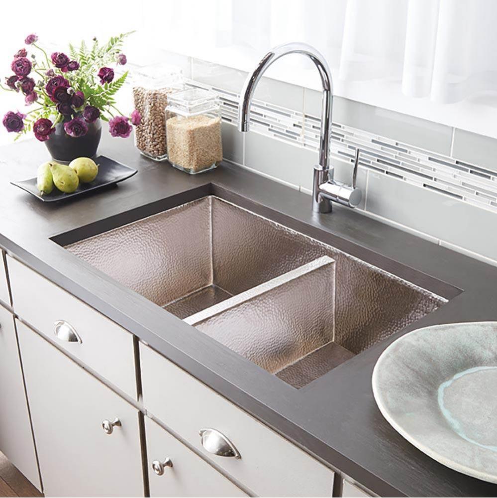 Cocina Duet Kitchen SInk in Brushed Nickel