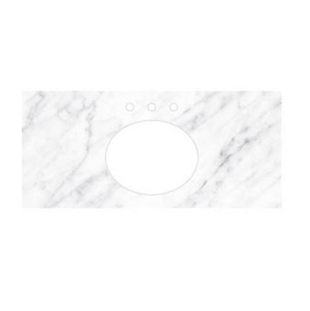 30&apos;&apos; Carrara Vanity Top - Oval with 8&apos;&apos; Widespread Cutout