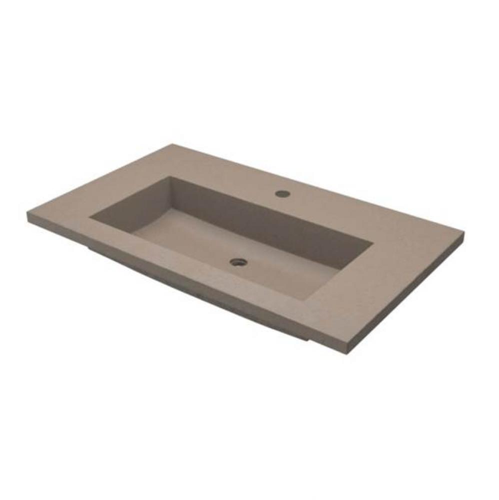 36&apos;&apos; Capistrano Vanity Top with Integral Trough in Earh - Single Faucet Cutout