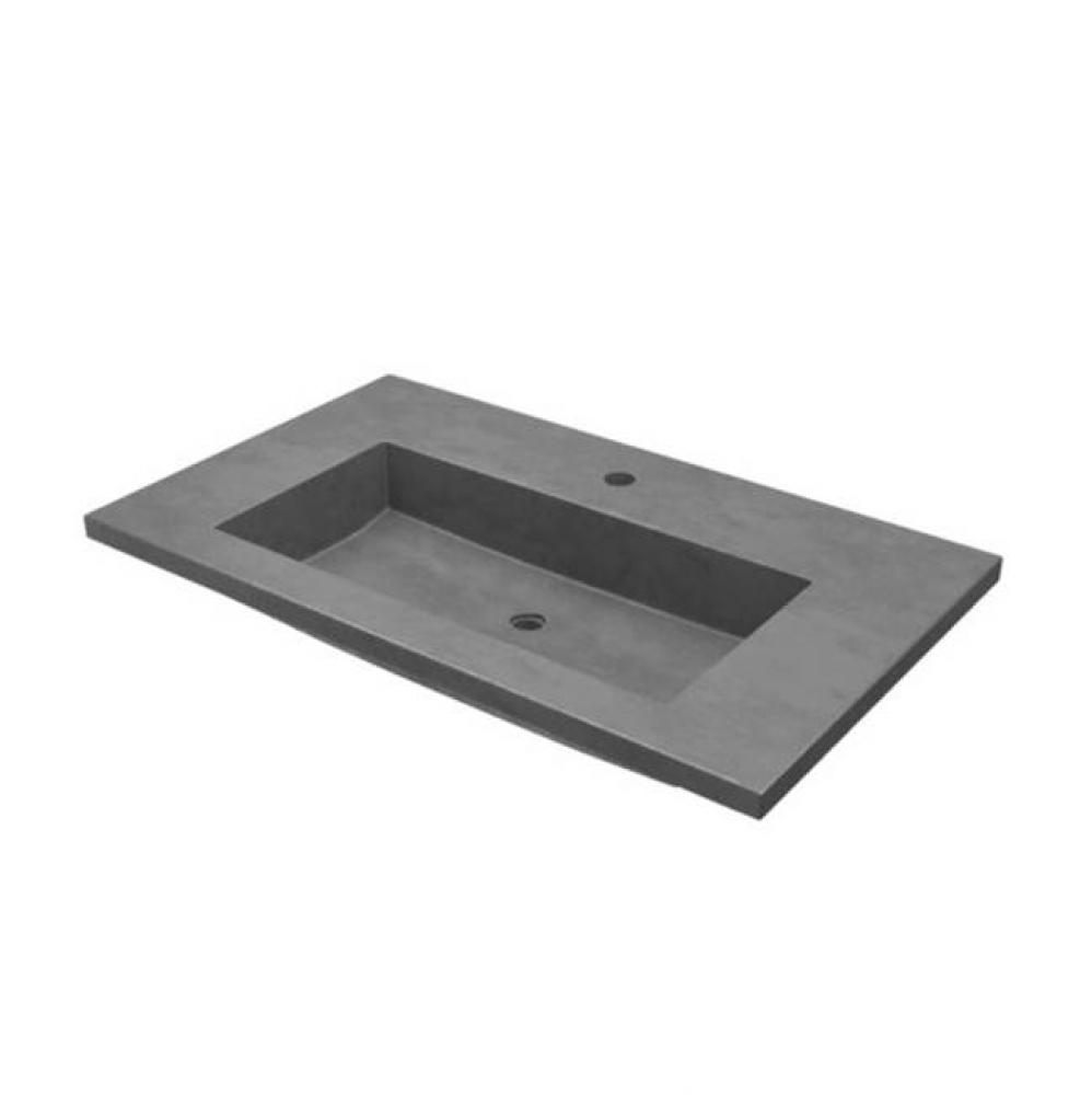 36&apos;&apos; Capistrano Vanity Top with Integral Trough in Slate - Single Faucet Cutout