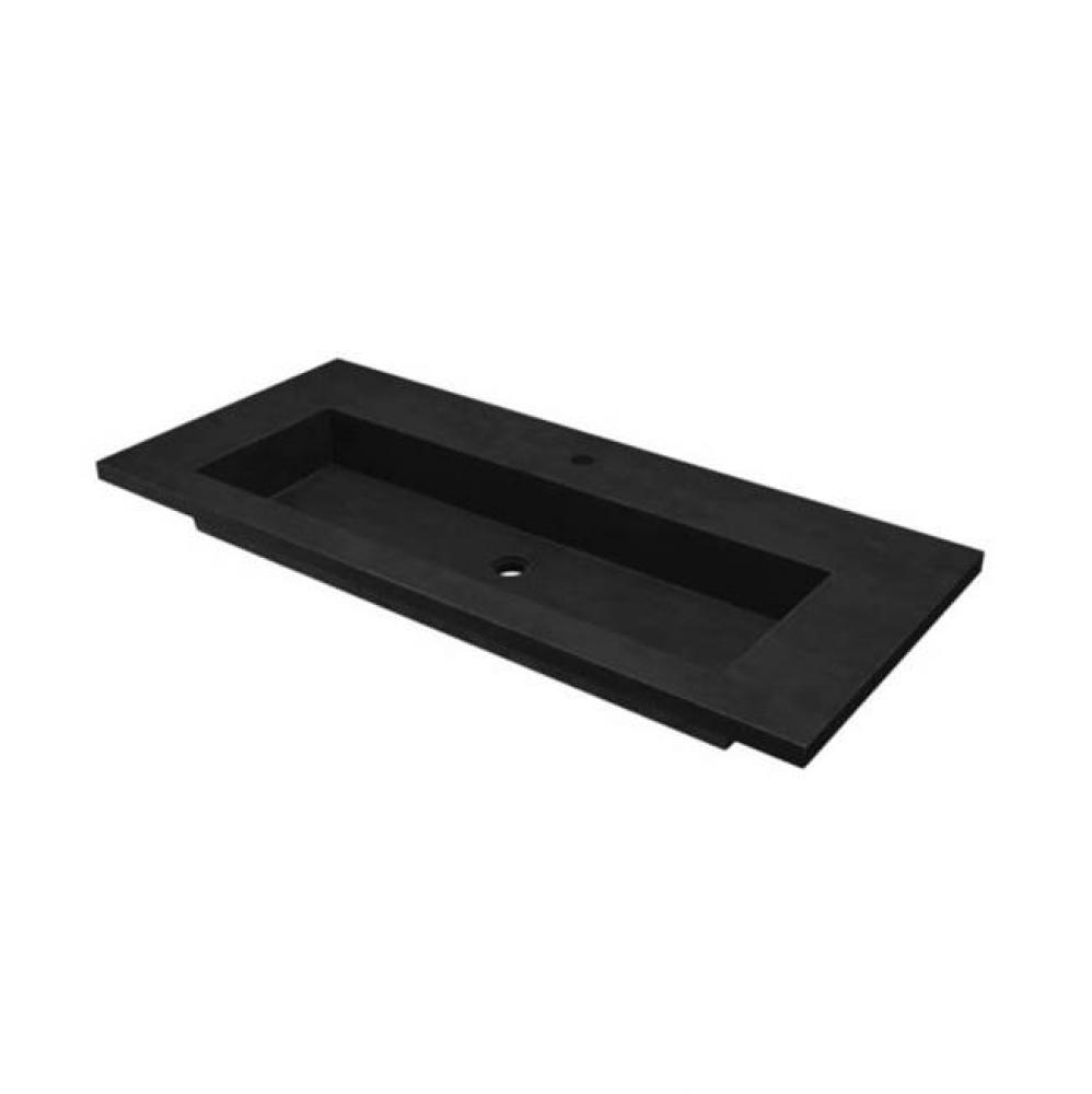 48&apos;&apos; Capistrano Vanity Top with Integral Trough in Charcoal - 8&apos;&apos; Widespread F