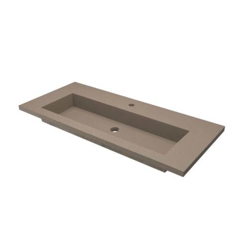 48&apos;&apos; Capistrano Vanity Top with Integral Trough in Earth - 8&apos;&apos; Widespread Fauc