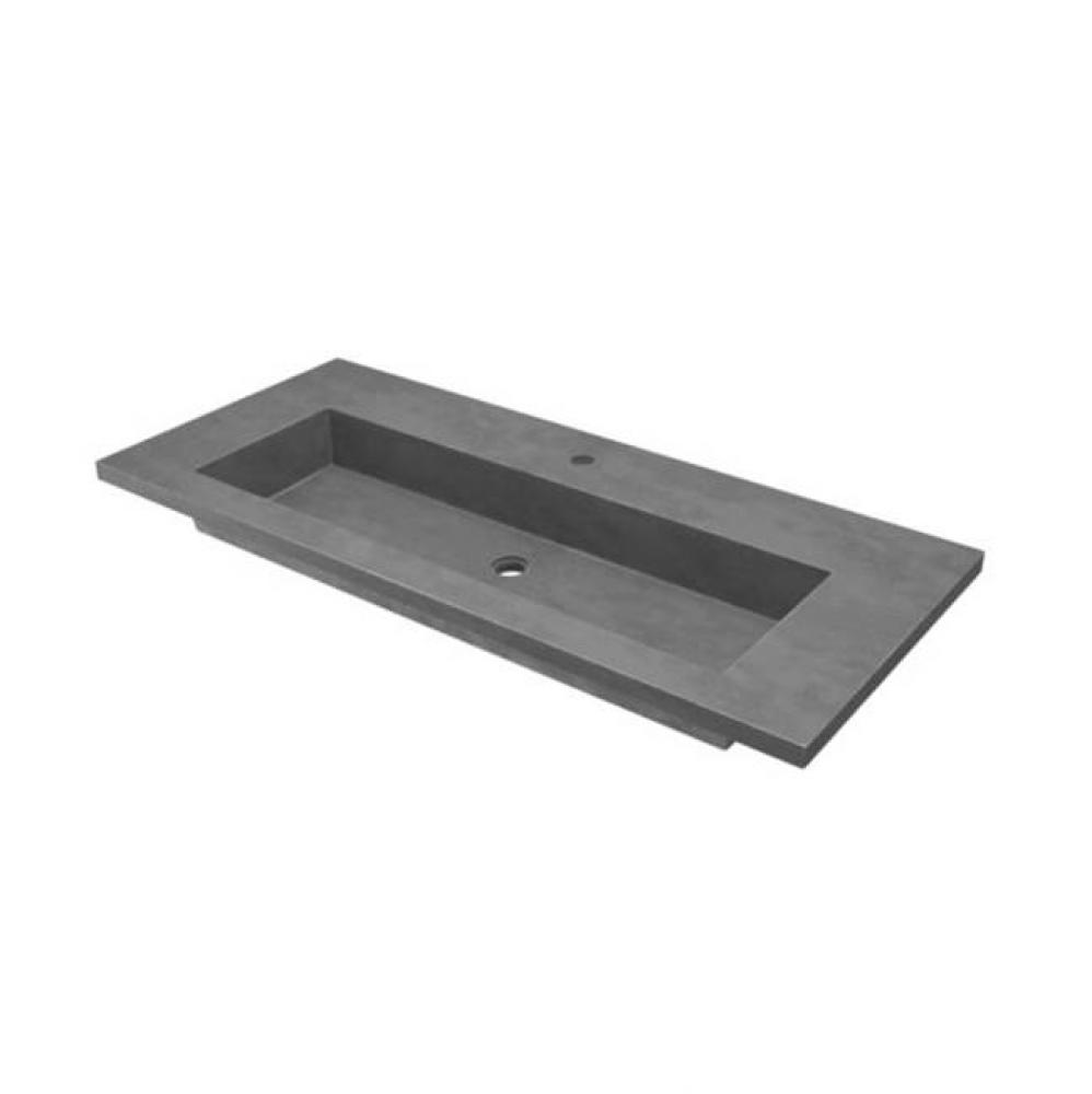 48&apos;&apos; Capistrano Vanity Top with Integral Trough in Slate - 8&apos;&apos; Widespread Fauc