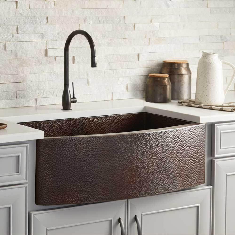 Rhapsody Farmhouse Kitchen Sink in Antique Copper