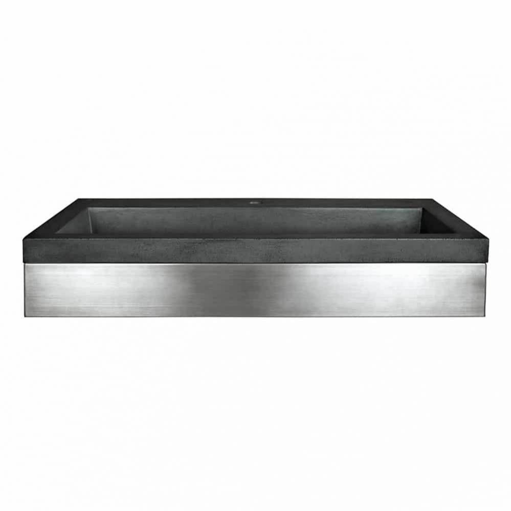 36&apos;&apos; Zaca Vanity Base with NativeStone Trough in Slate