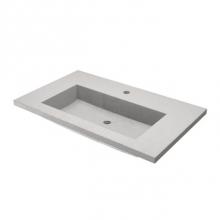 Native Trails NSVT36-A1 - 36'' Capistrano Vanity Top with Integral Trough in Ash - Single Faucet Cutout