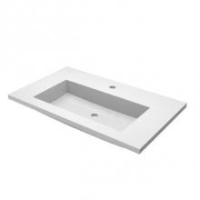 Native Trails NSVT36-P1 - 36'' Capistrano Vanity Top with Integral Trough in Pearl - Single Faucet Cutout