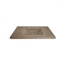 Native Trails NSVNT36-E1 - 36'' Palomar Vanity Top with Integral Bathroom Sink in Earth-Single faucet hole