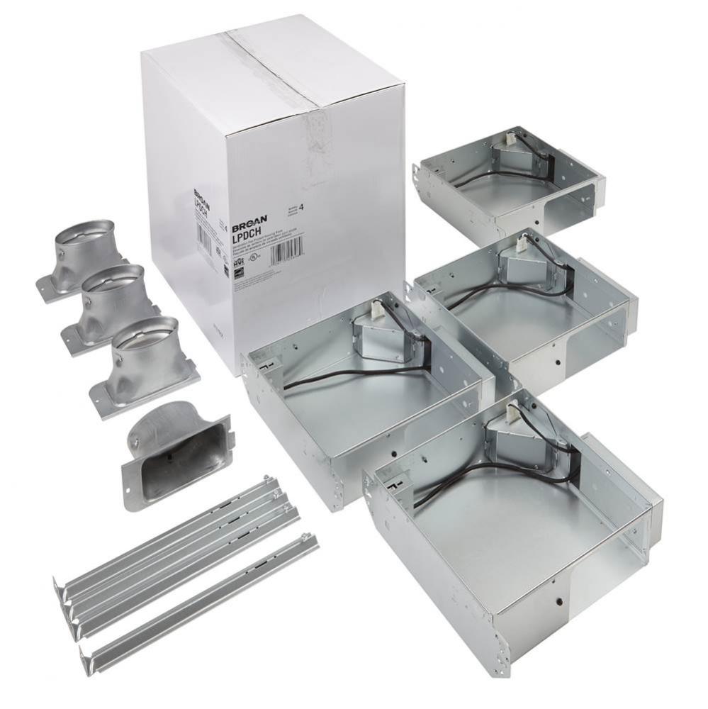 Broan Lo-Profile Series 50-80-100 Selectable cfm Housing Pack, 0.3-0.5-1.2 Sones, Energy Star Cert