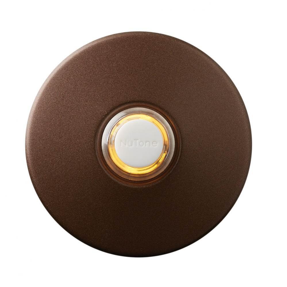 LED Lighted Round Stucco Pushbutton, 2-1/2&apos;&apos; Oil-Rubbed Bronze