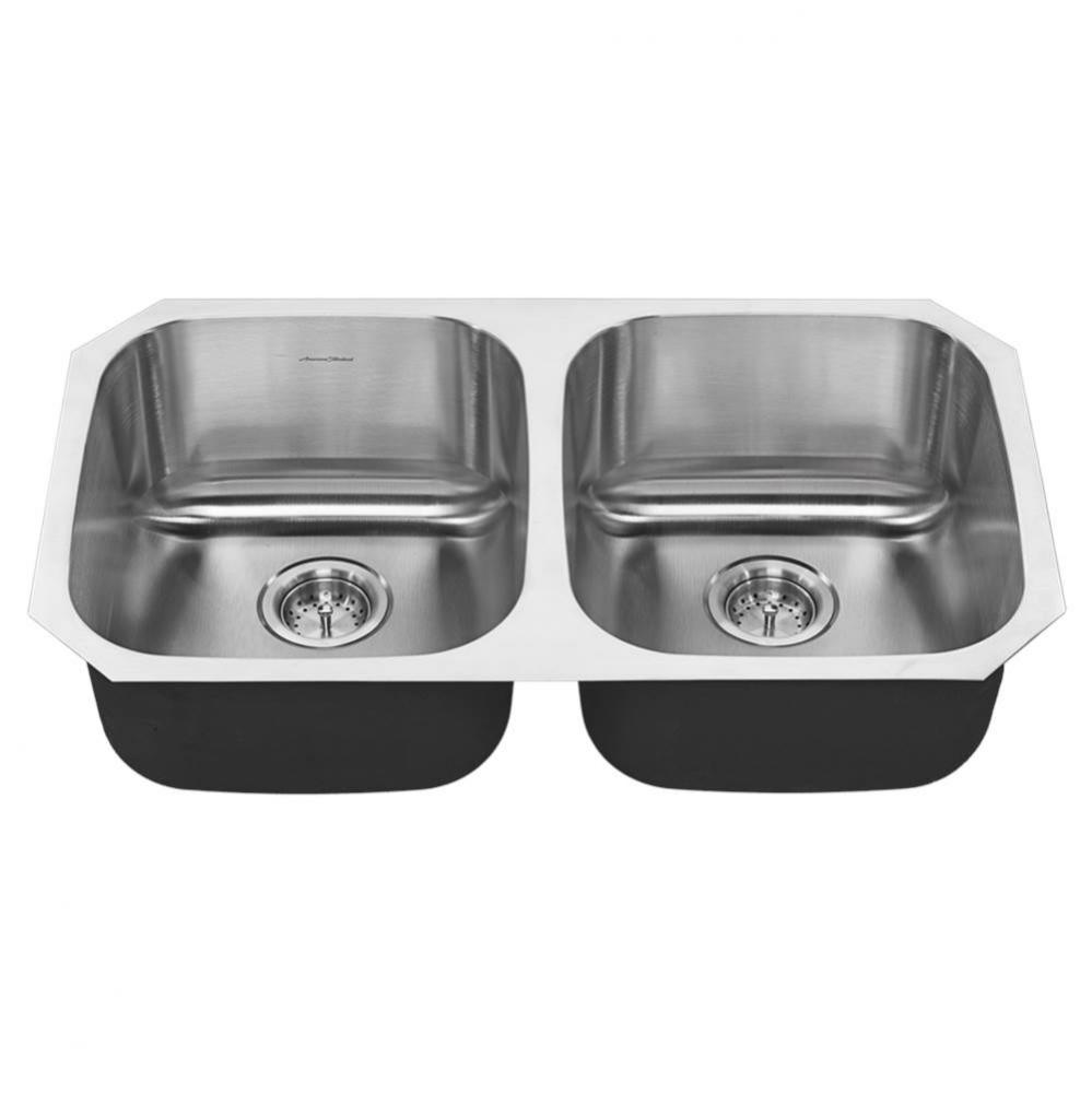 Portsmouth&#xae; 32 x 18-Inch Stainless Steel Undermount Double-Bowl Kitchen Sink