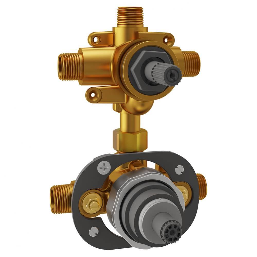 Flash&#xae; 3-Way Integrated Shower Diverter Rough-In Valve with Pressure Balance Valve Cartridge