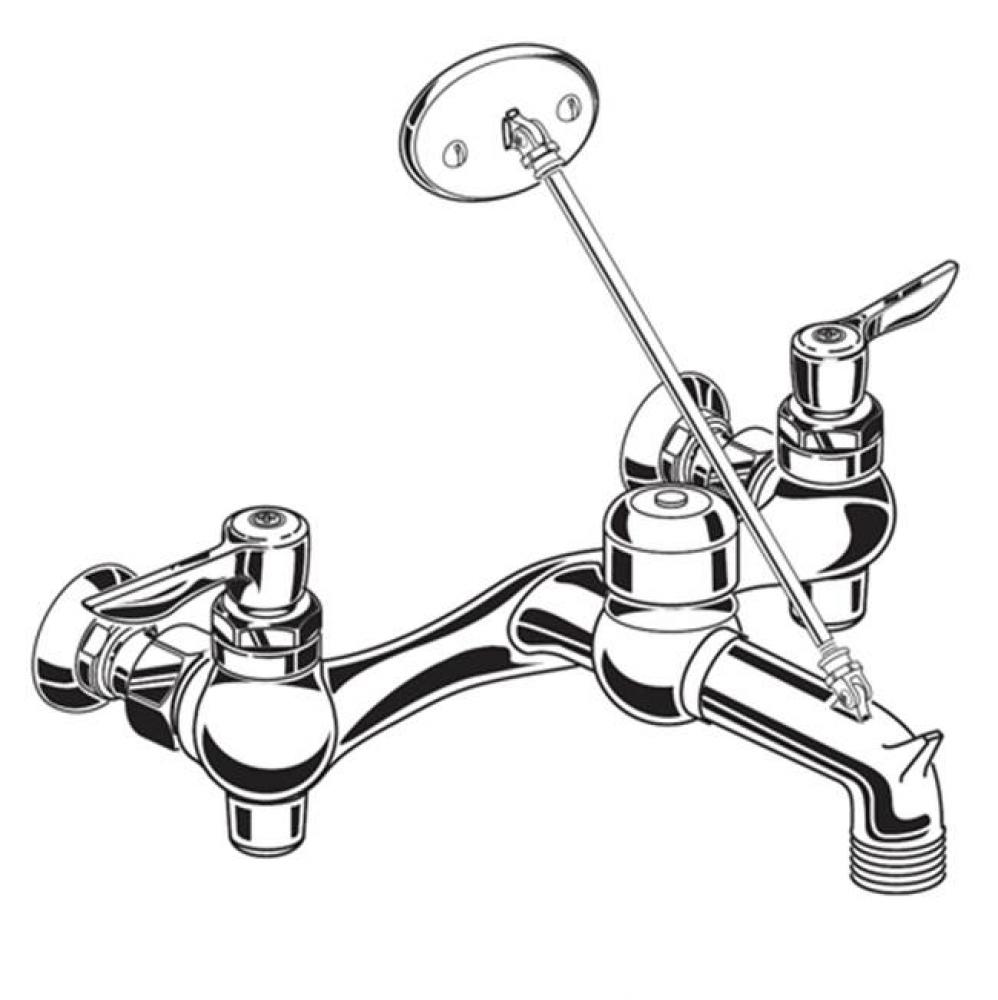 Top Brace Wall-Mount Service Sink Faucet with 6-Inch Vacuum Breaker Spout