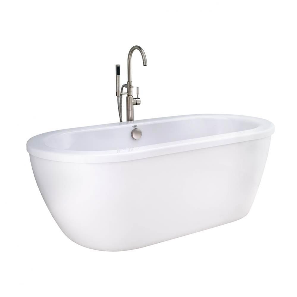 Cadet&#xae; 66 x 32-Inch Freestanding Bathtub With Brushed Nickel Finish Filler and Drain Kit