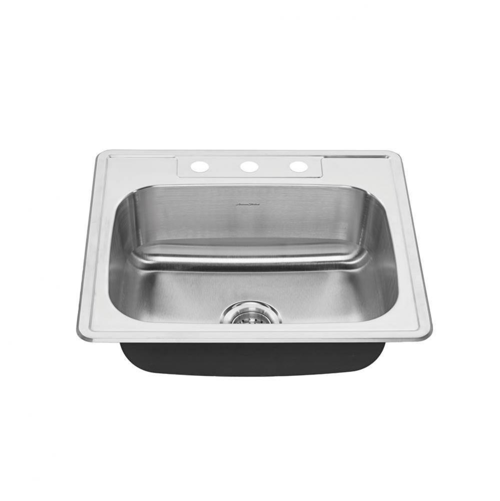 Colony&#xae; 25 x 22-Inch Stainless Steel 3-Hole Top Mount Single Bowl Kitchen Sink