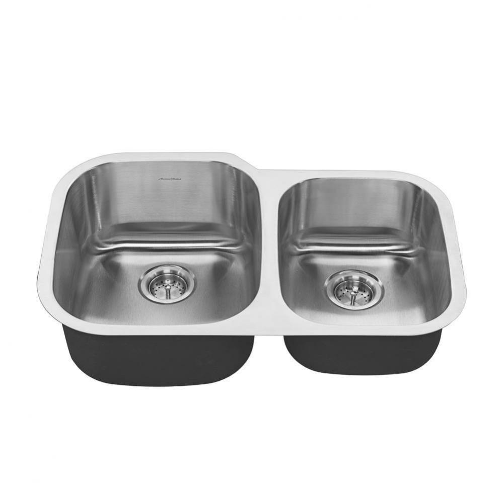 Portsmouth&#xae; 32 x 21-Inch Stainless Steel Undermount Double-Bowl Kitchen Sink