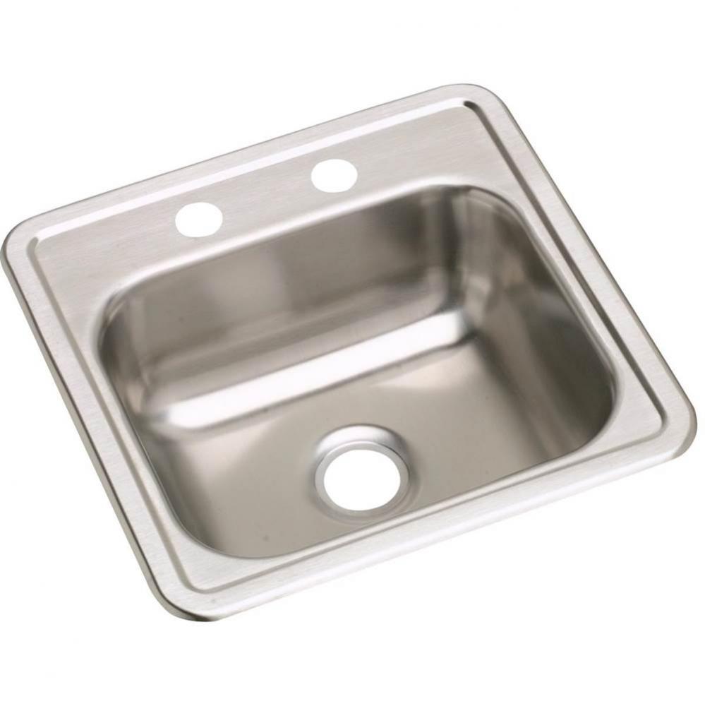 Dayton Stainless Steel 15&apos;&apos; x 15&apos;&apos; x 5-3/16&apos;&apos;, 0-Hole Single Bowl Dr