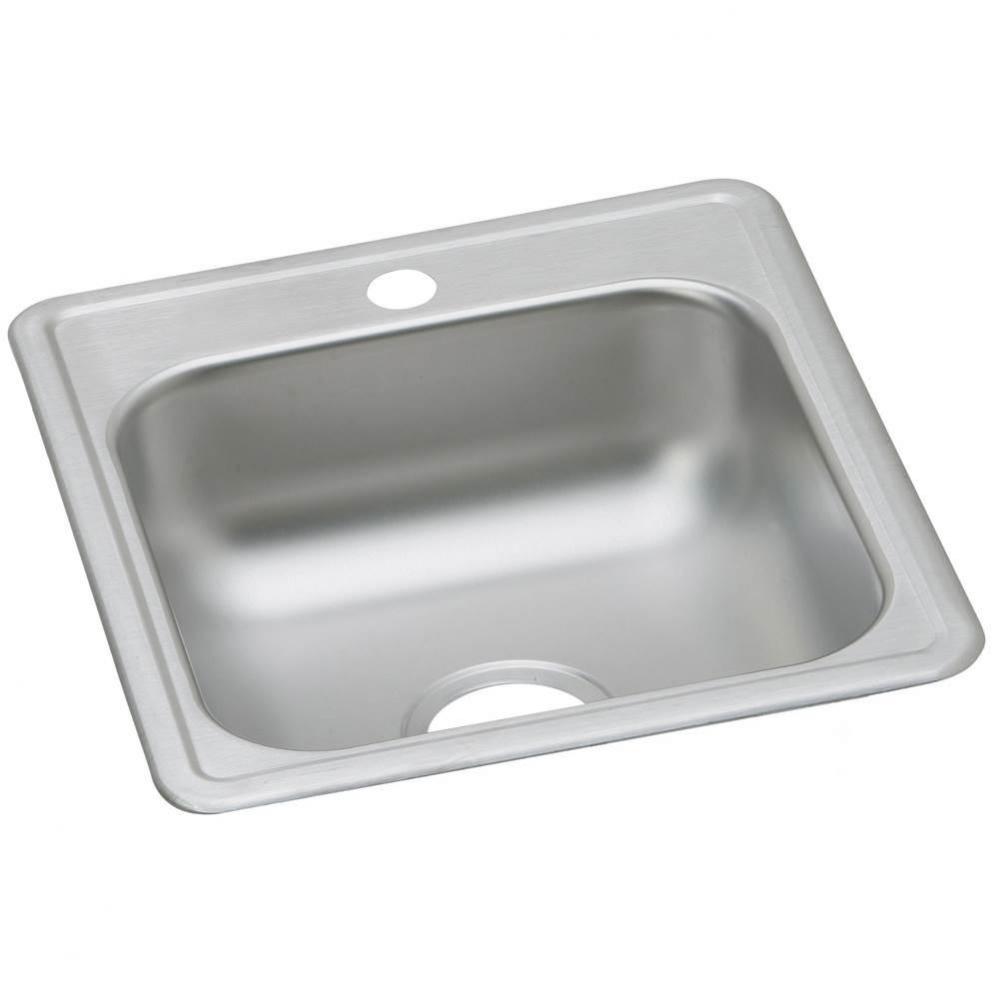 Dayton Stainless Steel 17&apos;&apos; x 19&apos;&apos; x 6-1/8&apos;&apos;, 1-Hole Single Bowl Dro