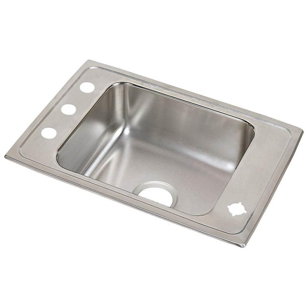 Lustertone Classic Stainless Steel 25&apos;&apos; x 17&apos;&apos; x 5&apos;&apos;, 2FRM-Hole Sing