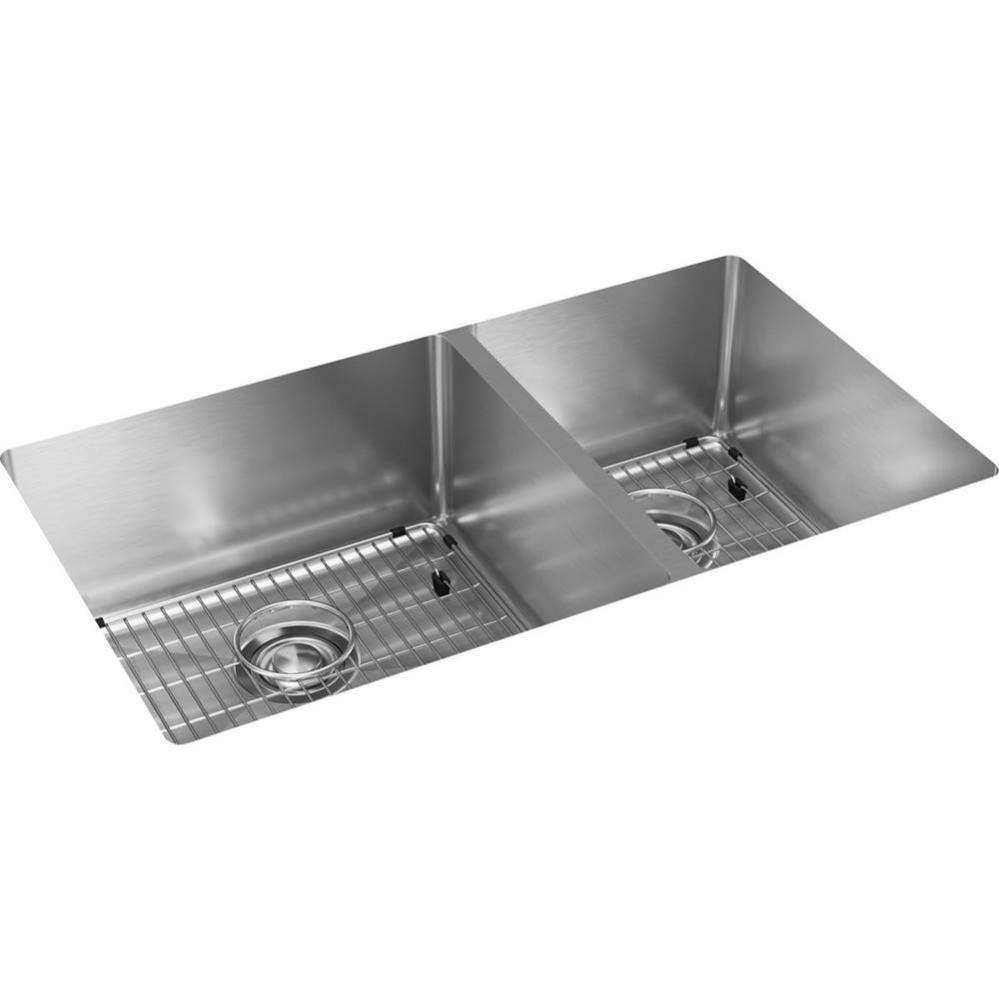 Crosstown 18 Gauge Stainless Steel 31-1/2&apos;&apos; x 18-1/2&apos;&apos; x 9&apos;&apos;, 60/40