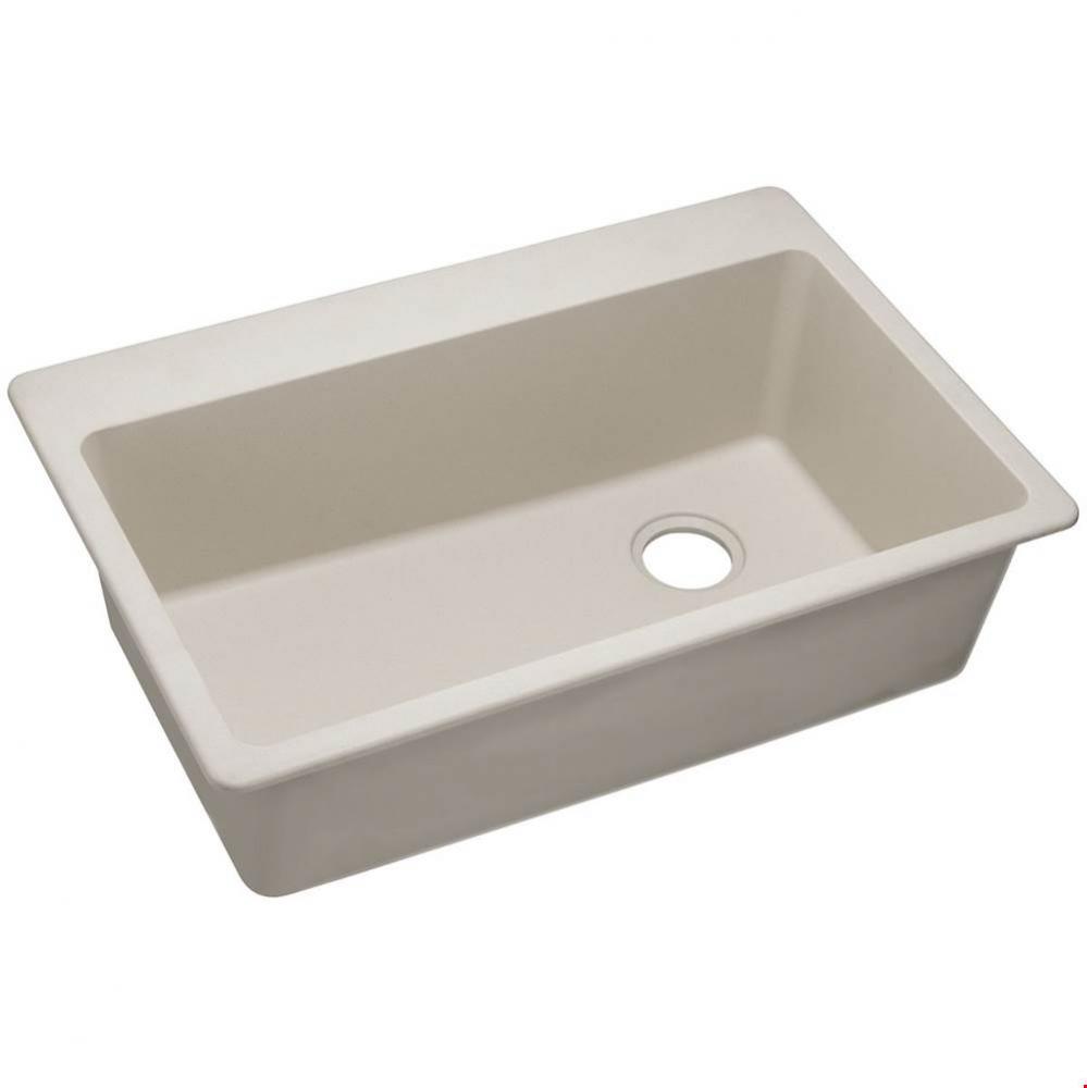 Quartz Classic 33&apos;&apos; x 22&apos;&apos; x 9-1/2&apos;&apos;, Single Bowl Drop-in Sink, Bisq