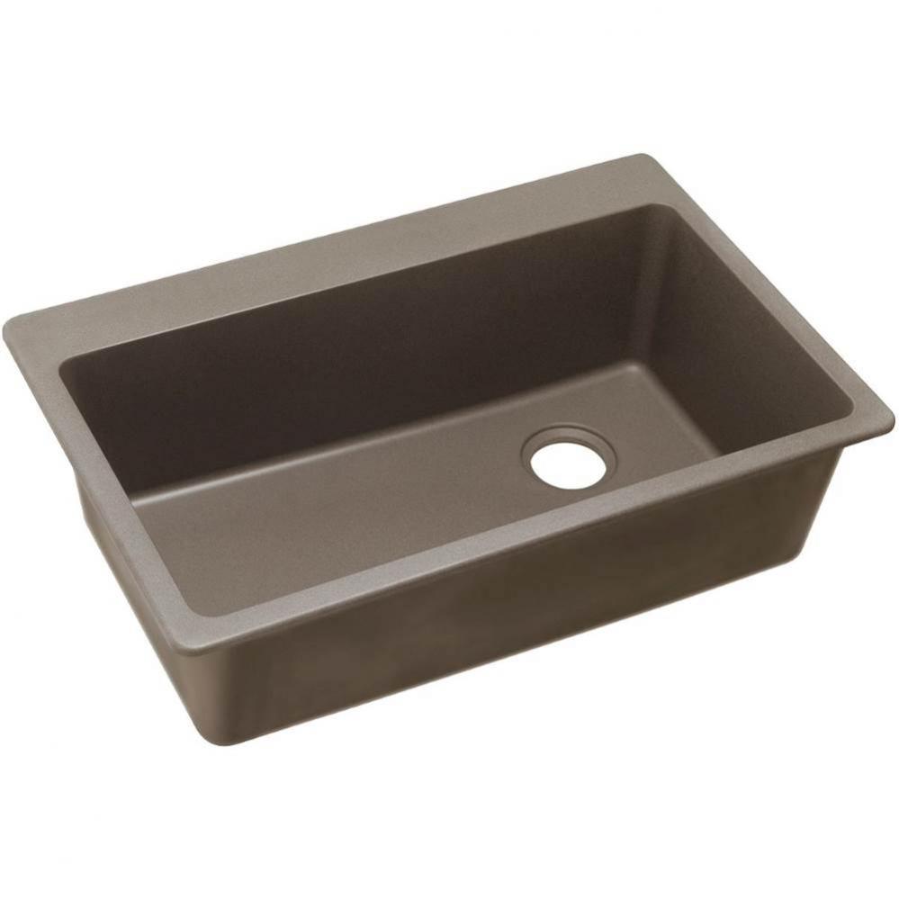 Quartz Classic 33&apos;&apos; x 22&apos;&apos; x 9-1/2&apos;&apos;, Single Bowl Drop-in Sink, Grei