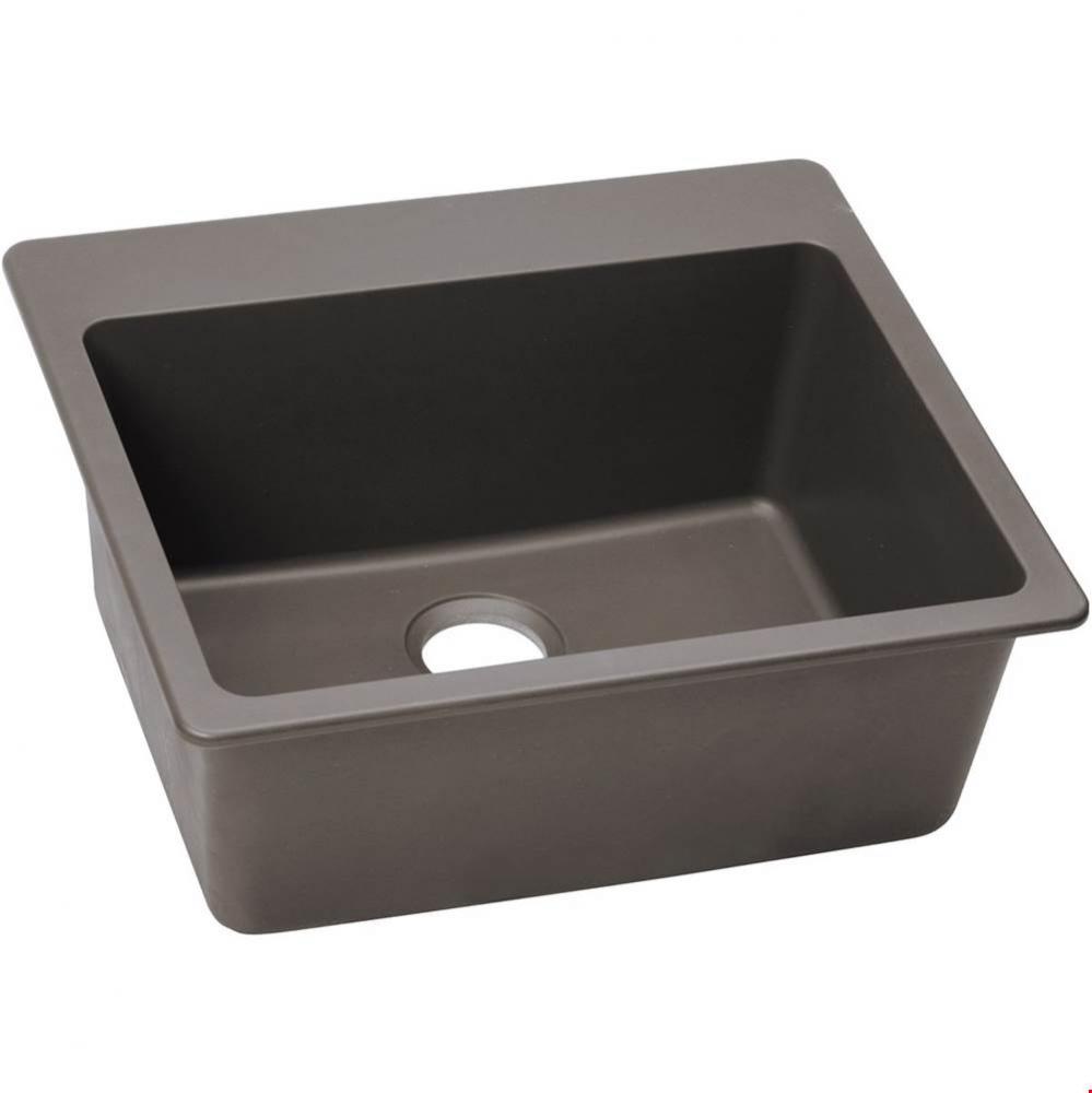 Quartz Classic 25&apos;&apos; x 22&apos;&apos; x 9-1/2&apos;&apos;, Single Bowl Drop-in Sink, Grei