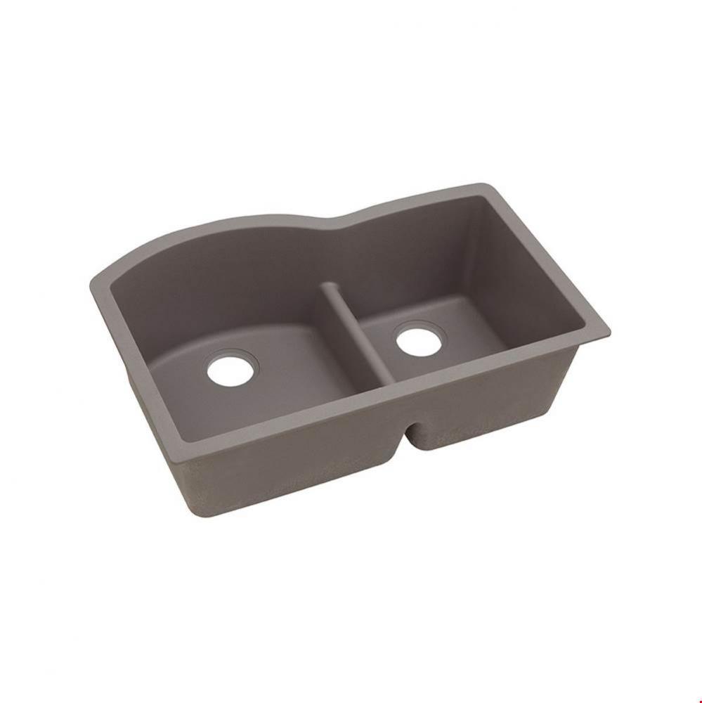 Quartz Classic 33&apos;&apos; x 22&apos;&apos; x 10&apos;&apos;, Offset 60/40 Double Bowl Undermou