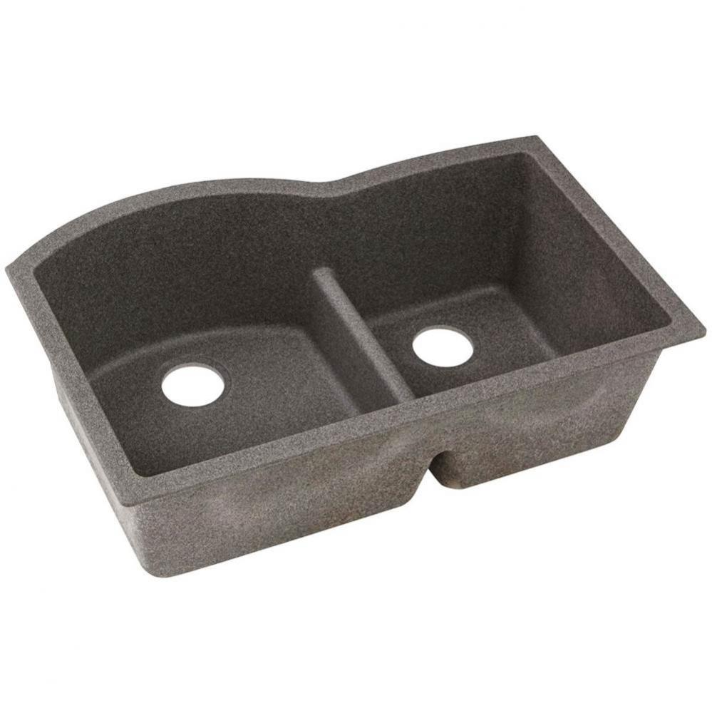 Elkay Quartz Classic 33&apos;&apos; x 22&apos;&apos; x 10&apos;&apos;, Offset 60/40 Double Bowl Un