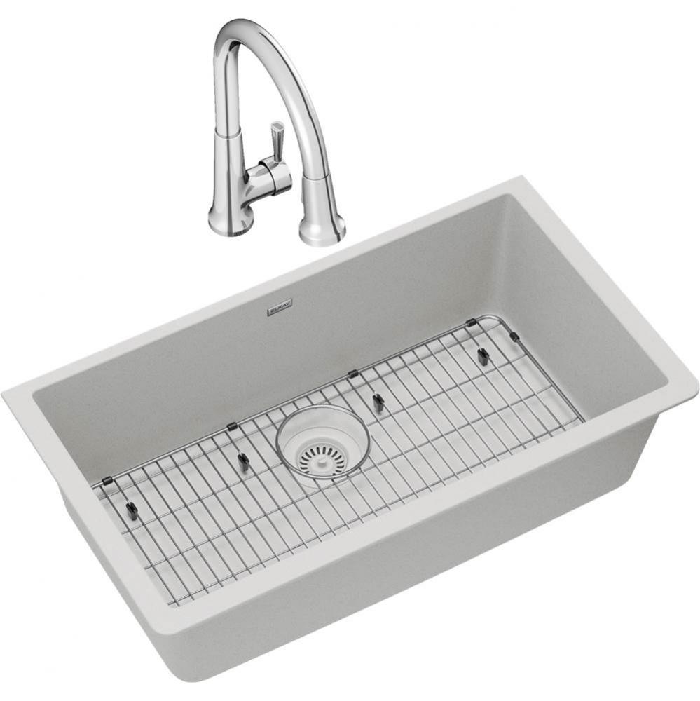 Quartz Classic 33&apos;&apos; x 18-7/16&apos;&apos; x 9-7/16&apos;&apos;, Single Bowl Undermount S