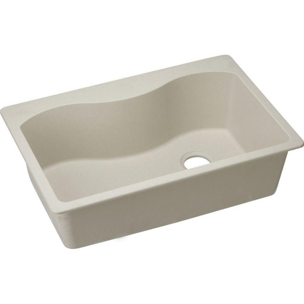 Quartz Classic 33&apos;&apos; x 22&apos;&apos; x 9-1/2&apos;&apos;, Single Bowl Drop-in Sink, Bisq