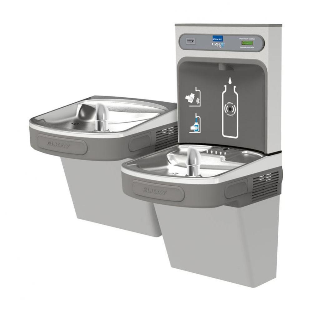 ezH2O Bottle Filling Station and Versatile Bi-Level ADA Vandal-Resistant Cooler, Non-Filtered Refr