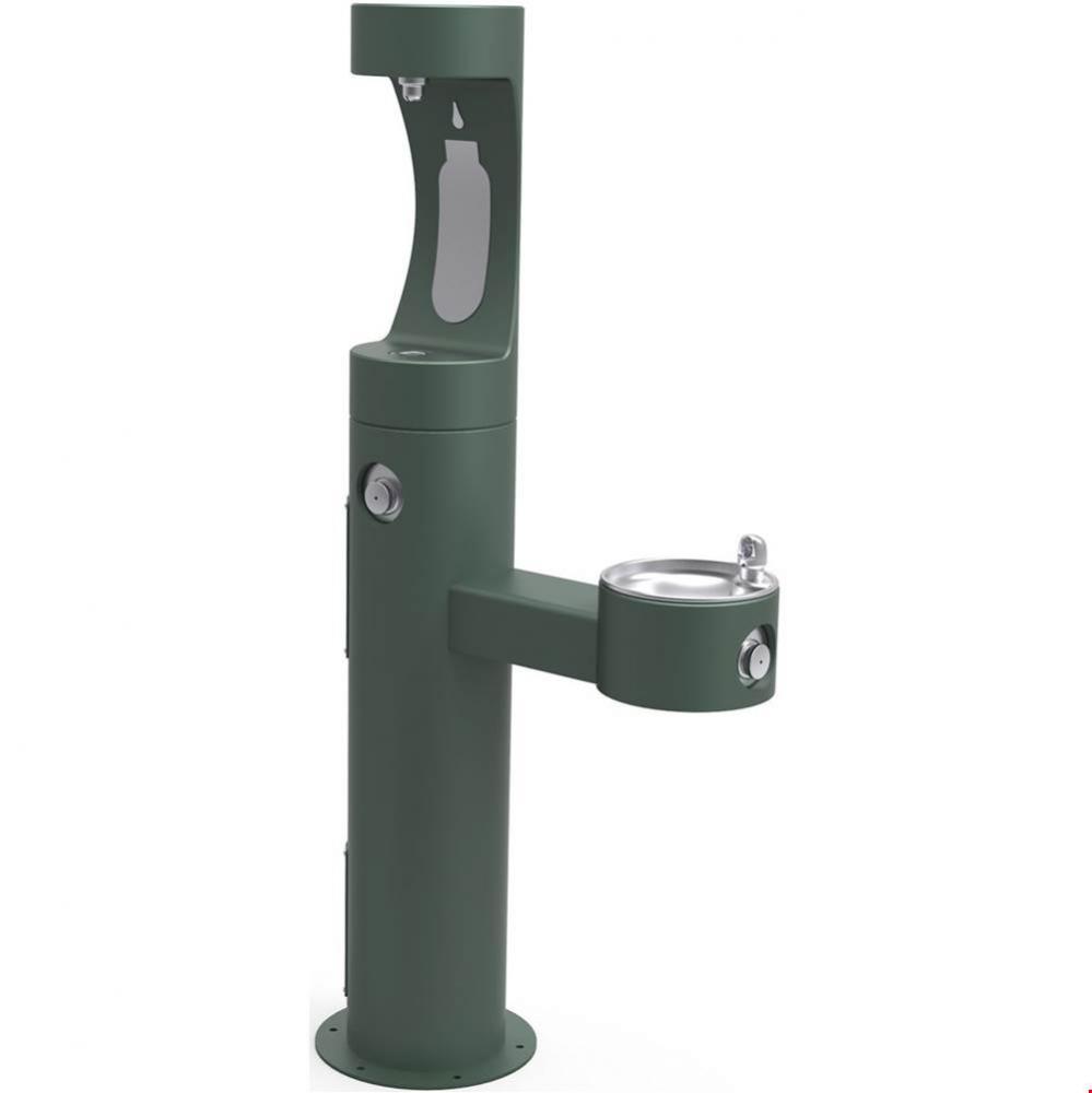 Outdoor ezH2O Upper Bottle Filling Station Bi-Level Pedestal, Non-Filtered Non-Refrigerated Evergr