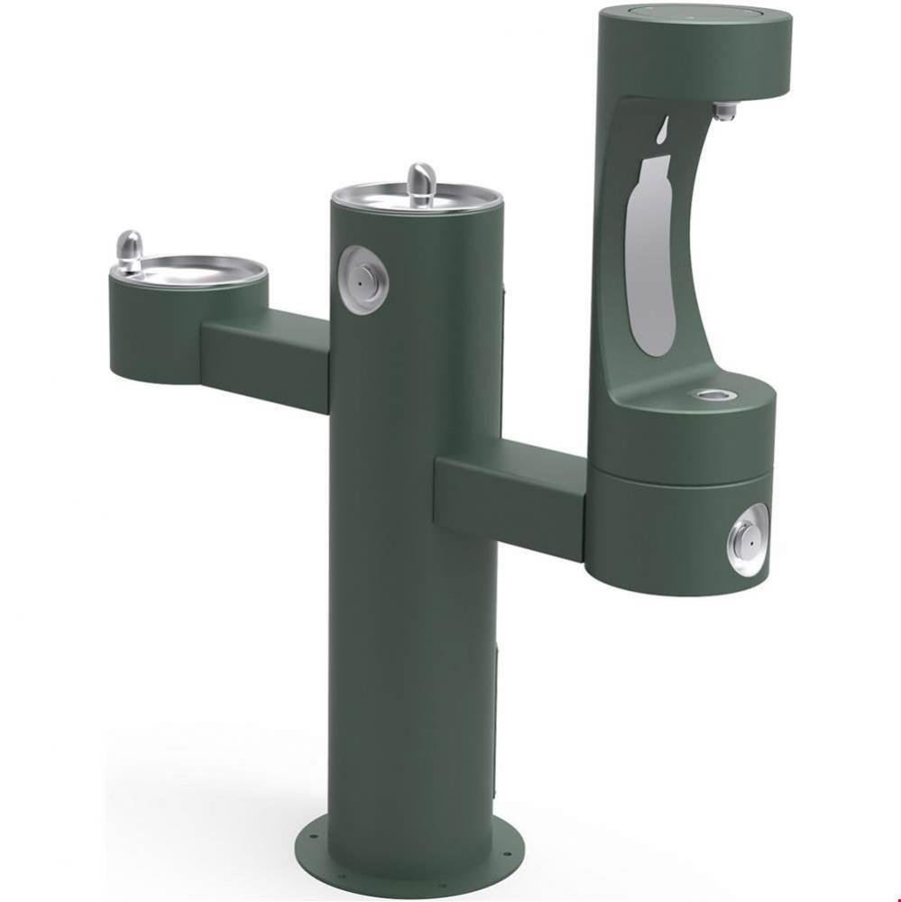 Outdoor ezH2O Lower Bottle Filling Station Tri-Level Pedestal, Non-Filtered Non-Refrigerated FR Ev