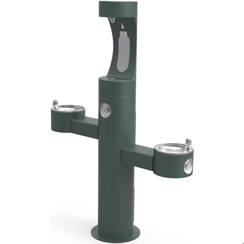 Outdoor ezH2O Upper Bottle Filling Station Tri-Level Pedestal, Non-Filtered Non-Refrigerated FR Ev