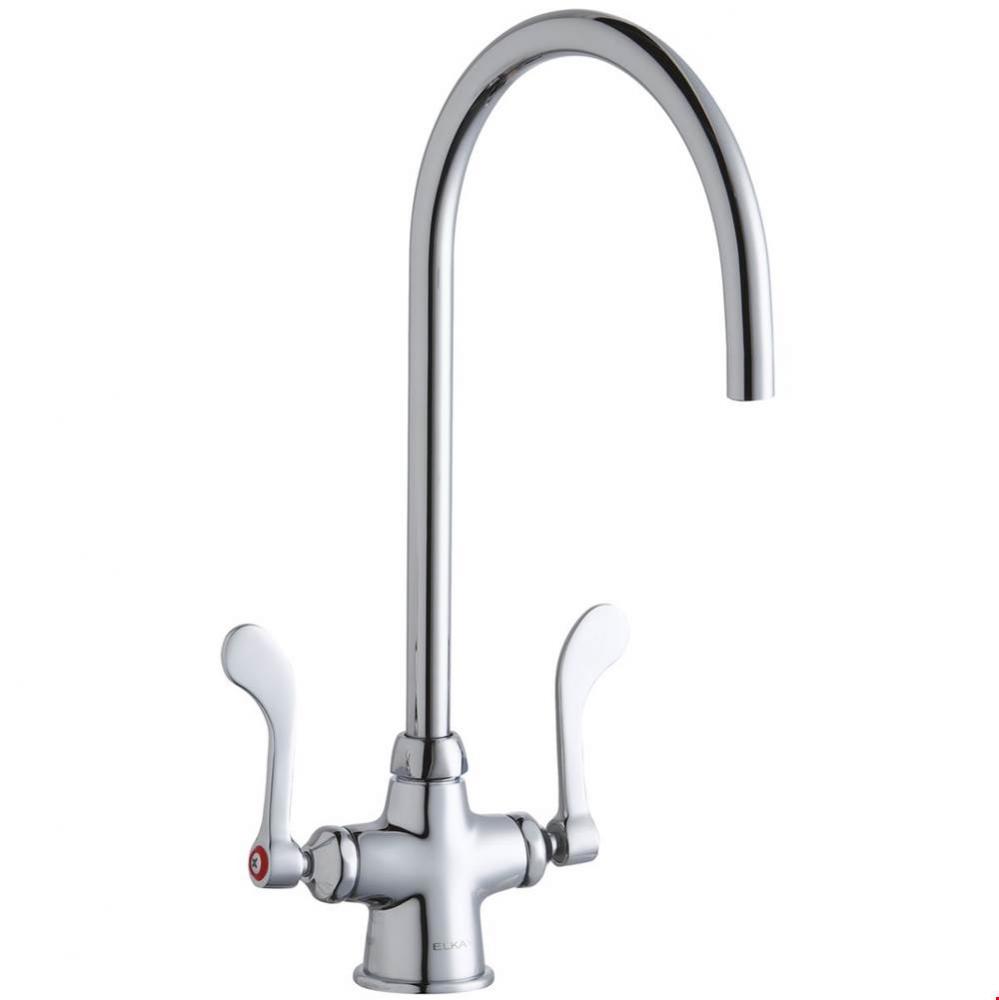 Single Hole with Concealed Deck Laminar Flow Faucet with 8&apos;&apos; Gooseneck Spout 4&apos;&apo