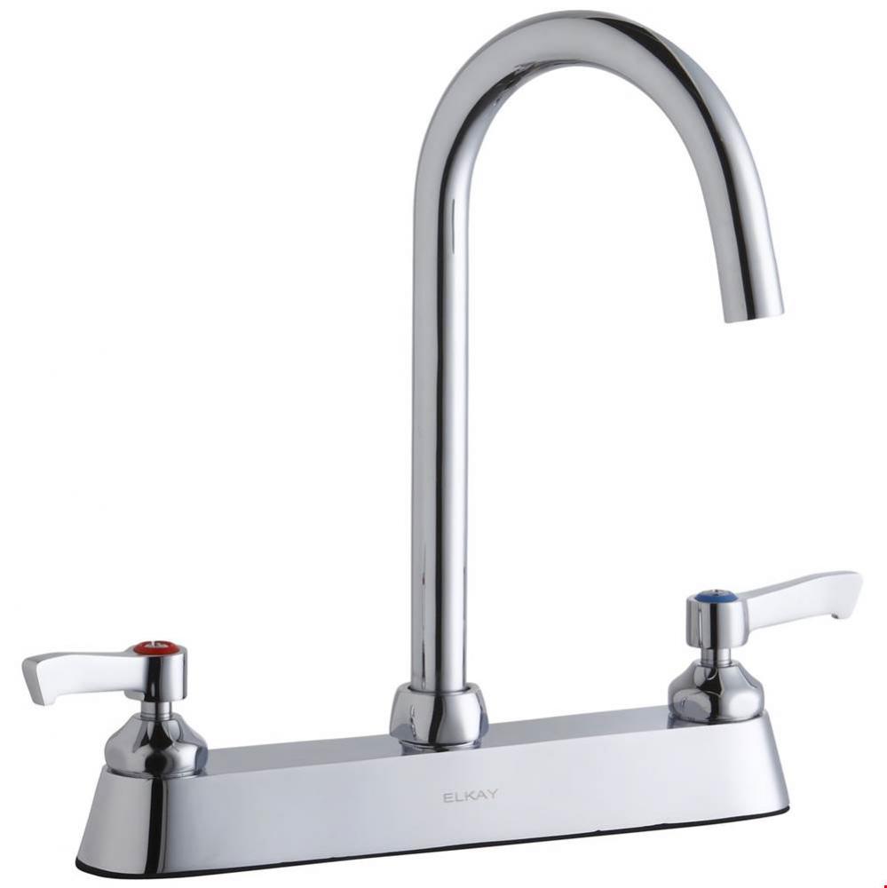 8&apos;&apos; Centerset with Exposed Deck Laminar Flow Faucet with 5&apos;&apos; Gooseneck Spout 2