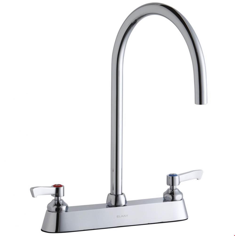 8&apos;&apos; Centerset with Exposed Deck Laminar Flow Faucet with 8&apos;&apos; Gooseneck Spout 2