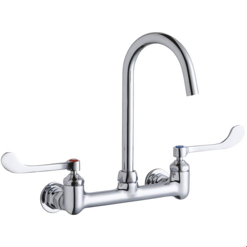 8&apos;&apos; Centerset Deck Mount Laminar Flow Faucet with 5&apos;&apos; Gooseneck Spout 6&apos;&