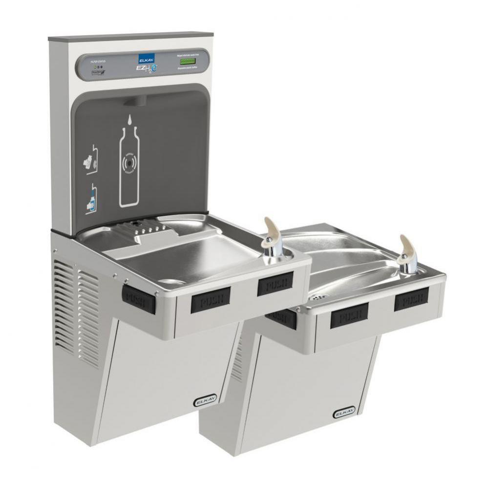 ezH2O Bottle Filling Station with Mechanically Activated, Bi-Level ADA Cooler Filtered Refrigerate