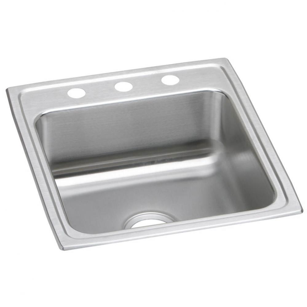 Lustertone Classic Stainless Steel 19-1/2&apos;&apos; x 22&apos;&apos; x 4&apos;&apos;, 3-Hole Sin