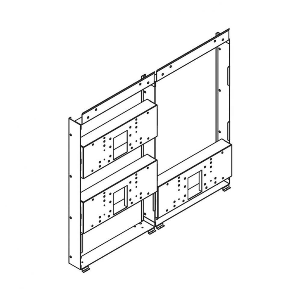 Mounting Frame for Bi-level In-wall Non-refrigerated Bottle Filling Stations With Integral Fountai