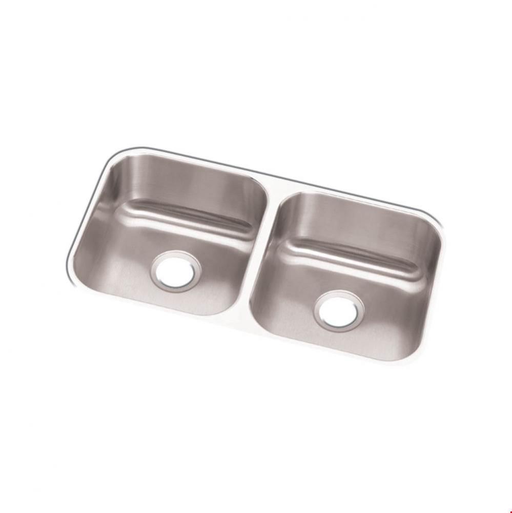 Dayton Stainless Steel 31-3/4&apos;&apos; x 18-1/4&apos;&apos; x 9&apos;&apos;, Equal Double Bowl