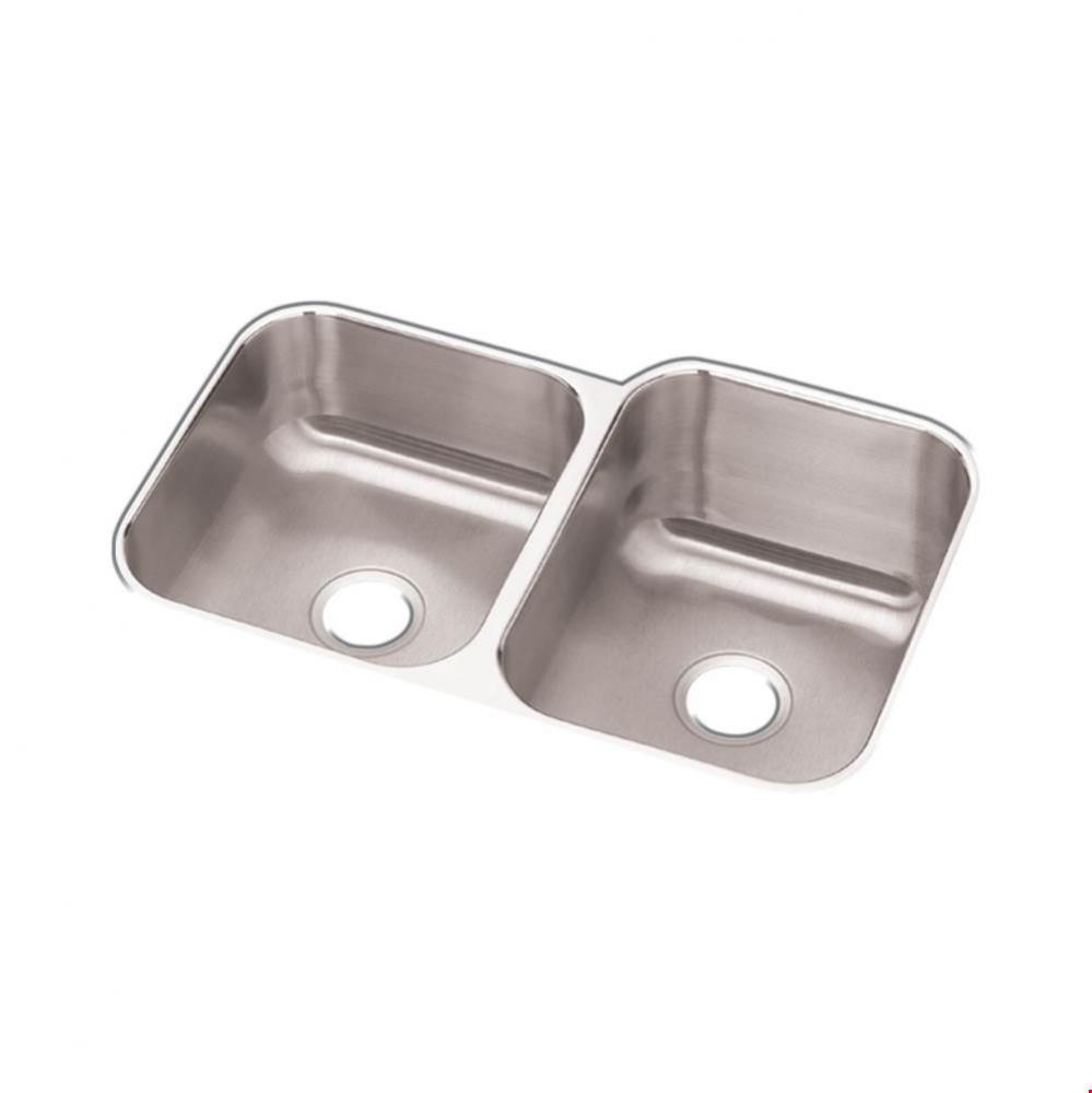 Dayton Stainless Steel 31-3/4&apos;&apos; x 20-1/2&apos;&apos; x 10&apos;&apos;, 40/60 Double Bowl