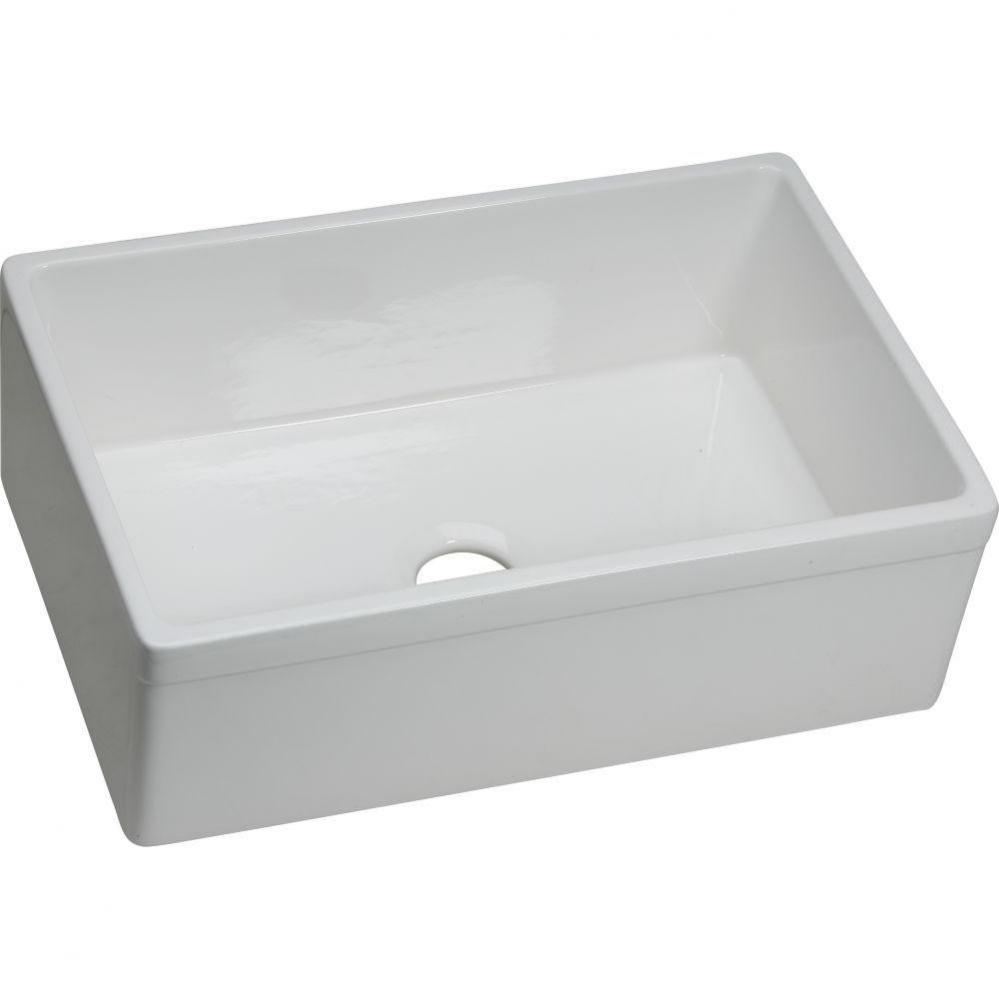 Fireclay 30&apos;&apos; x 19-15/16&apos;&apos; x 9-1/8&apos;&apos;, Single Bowl Farmhouse Sink, Wh