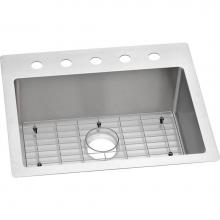 Elkay ECTSR25229TBG5 - Crosstown 18 Gauge Stainless Steel 25'' x 22'' x 9'', 5-Hole Single