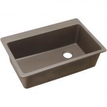 Elkay ELG13322GR0 - Quartz Classic 33'' x 22'' x 9-1/2'', Single Bowl Drop-in Sink, Grei