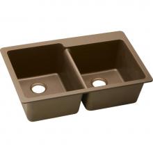 Elkay ELG250RMC0 - Quartz Classic 33'' x 22'' x 9-1/2'', Offset Double Bowl Drop-in Sin