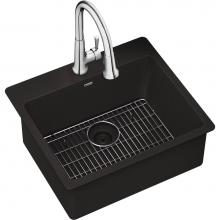 Elkay ELG2522BK0FC - Quartz Classic 25'' x 22'' x 9-1/2'', Single Bowl Drop-in Sink Kit w